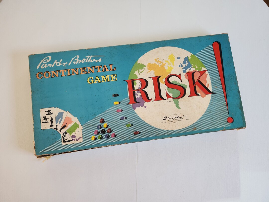 Vintage Risk Continental Board Game Retro 1950s Parker Brothers Classic ...