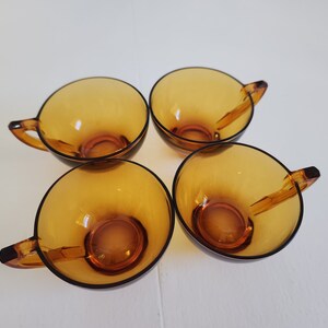 Vintage Amber Brown Glass Snack & Drink Serving Set - Set of Six Pieces - Retro Colored Glassware Groovy Servingware Plates and Tea Cups image 4