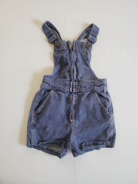 Vintage French Toast Baby Toddler Denim Shorts Ove