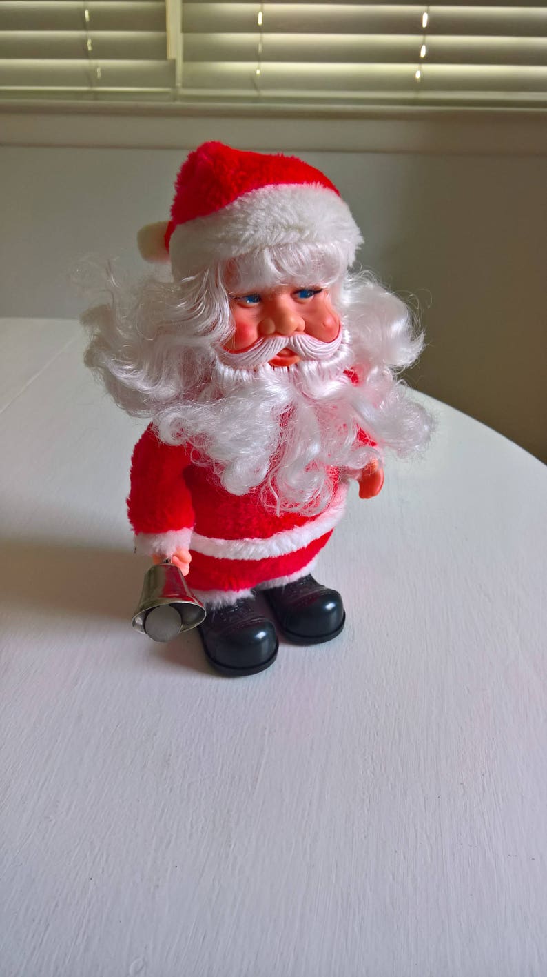 Vintage Santa Claus Walking Toy Retro Christmas House Etsy
