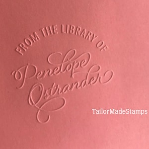 Custom Library Embosser, Personalized Embosser, Embossing Seal, Library, Penelope, Book Embosser, Ex Libris Embosser, Book Stamp, Book Gift