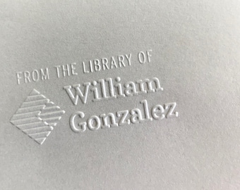 Ex Libris Embosser, Personalized Embosser, Library Embosser, Library Stamp, Gonzalez