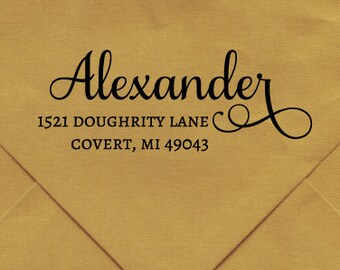 Personalized Return Address Stamp, Custom Address Stamp, Custom Rubber Stamp, Wedding Stamp, Gift, Wooden Handled, Covert