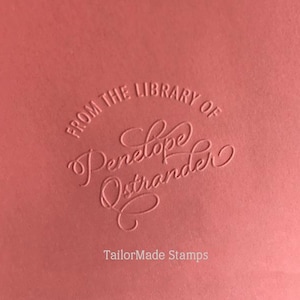 Custom Library Embosser, Personalized Embosser, Embossing Seal, Library, Penelope, Book Embosser, Ex Libris Embosser, Book Stamp, Book Gift