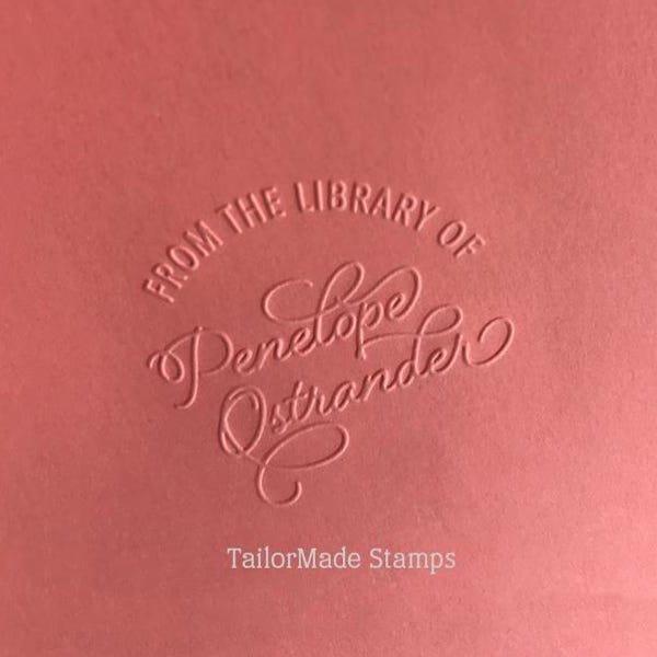 Custom Library Embosser, Personalized Embosser, Embossing Seal, Library, Penelope, Book Embosser, Ex Libris Embosser, Book Stamp, Book Gift