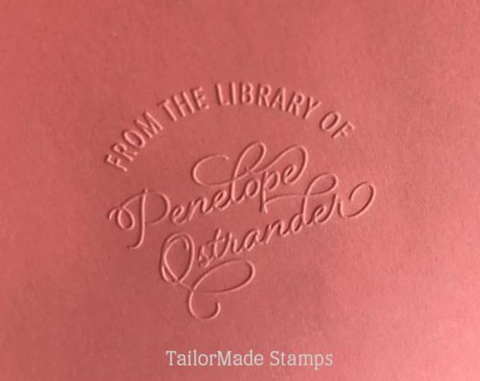 Custom Library Embosser, Personalized Embosser, Embossing Seal, Library, Penelope, Book Embosser, Ex Libris Embosser, Book Stamp, Book Gift