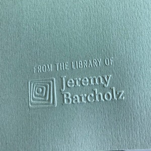 Personalized Embosser, Custom Library Embosser, Ex Libris Embosser, Library Stamp, Barch