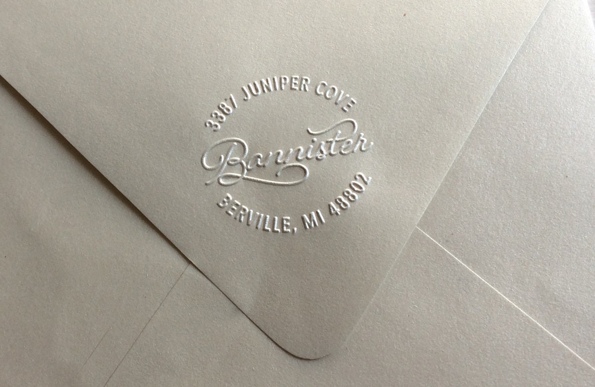 Custom Address Embosser Personalized Embosser Custom Address Etsy