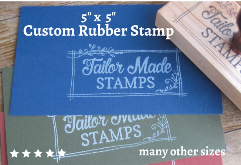 5 x 5 Wood Mounted Custom Rubber Stamp Packaging Rubber Stamp Logo Stamp Packaging Rubber Stamp
