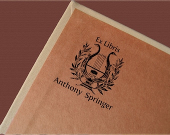 Ex Libris Stamp, Custom Book Stamp, Personalized Stamp, Bookplate, Ex Libris, Springer