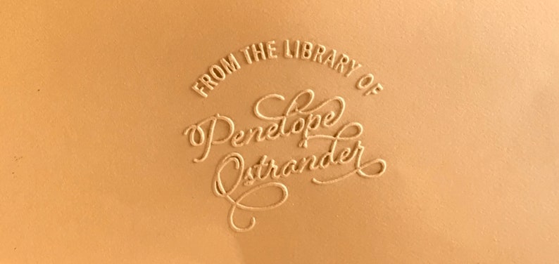 Custom Library Embosser, Personalized Embosser, Embossing Seal, Library, Penelope, Book Embosser, Ex Libris Embosser, Book Stamp, Book Gift image 1