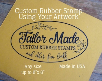 Custom Rubber Stamp, Logo Stamp, Packaging Rubber Stamp,  Wood Mounted Rubber Stamp