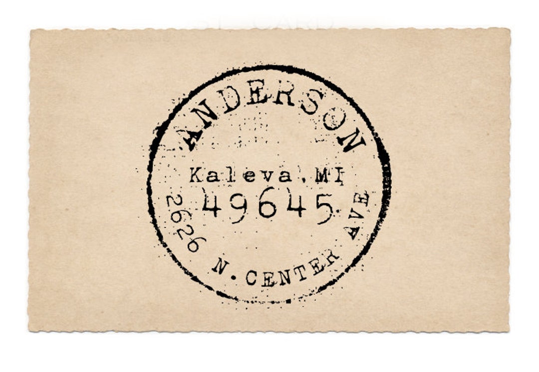 Personalized Address Langley Round 2 Custom Stamp