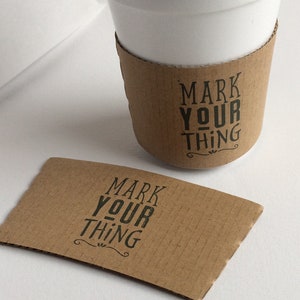 Custom Coffee Sleeve Logo Stamp, Custom Logo Rubber Stamp, Barista Stamp, Wedding Stamp, Hot Cup Stamp