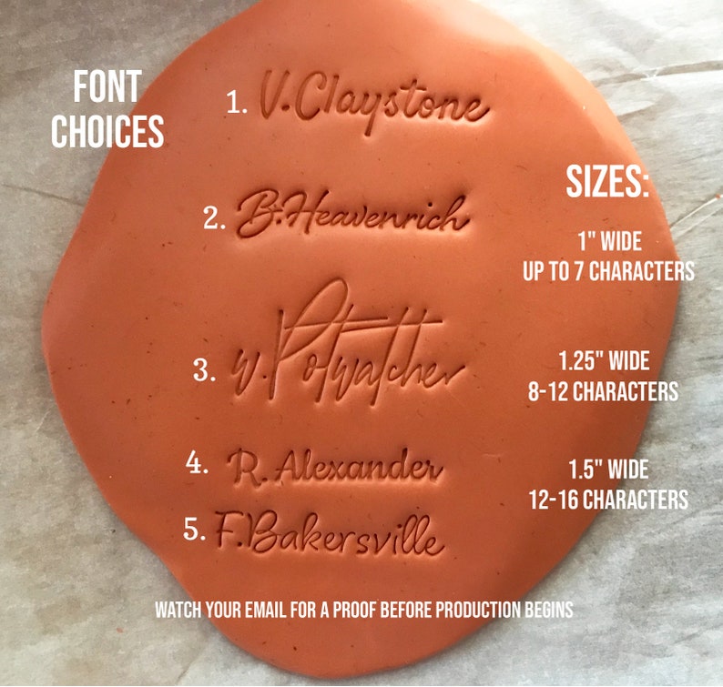 Pottery Signature Stamp, Personalized Clay Stamp, Ceramic Stamp, Custom Pottery Stamp, Pottery Maker's Mark bild 2