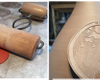 Pottery Design Stamp, Clay Stamp, Unmounted Rubber Stamp