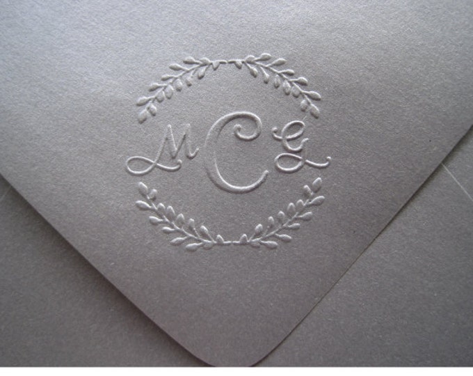 Custom Monogram Embosser Personalized Embosser Wedding Etsy