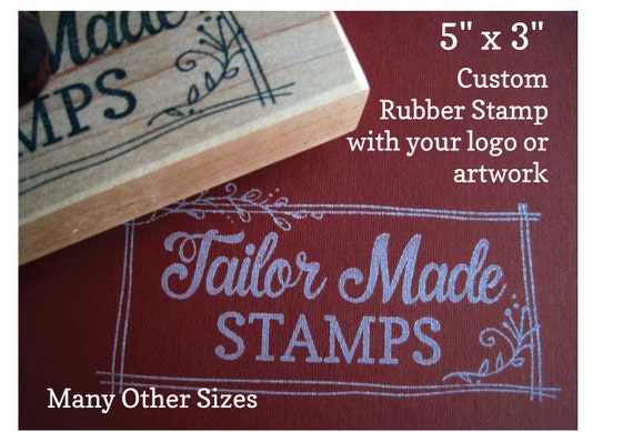 Custom Rubber Stamp with Your Artwork or Logo-3 Sizes Available