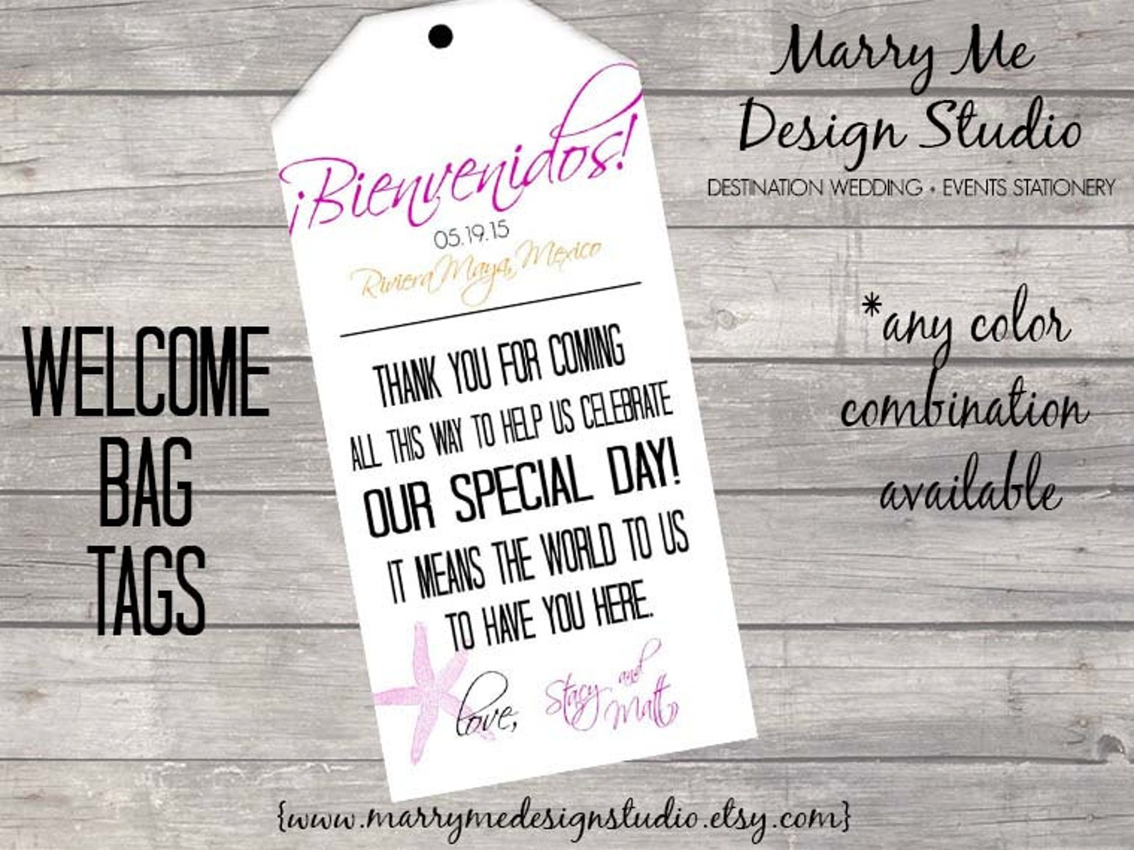 Custom Personalized Welcome Bag Tag | Etsy