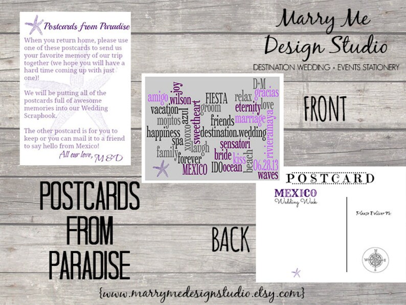 Destination Wedding Postcards from Paradise Wedding Etsy
