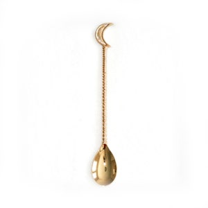 Moon Spoon - 100% Brass Spoon for Smoothies and Cocktails