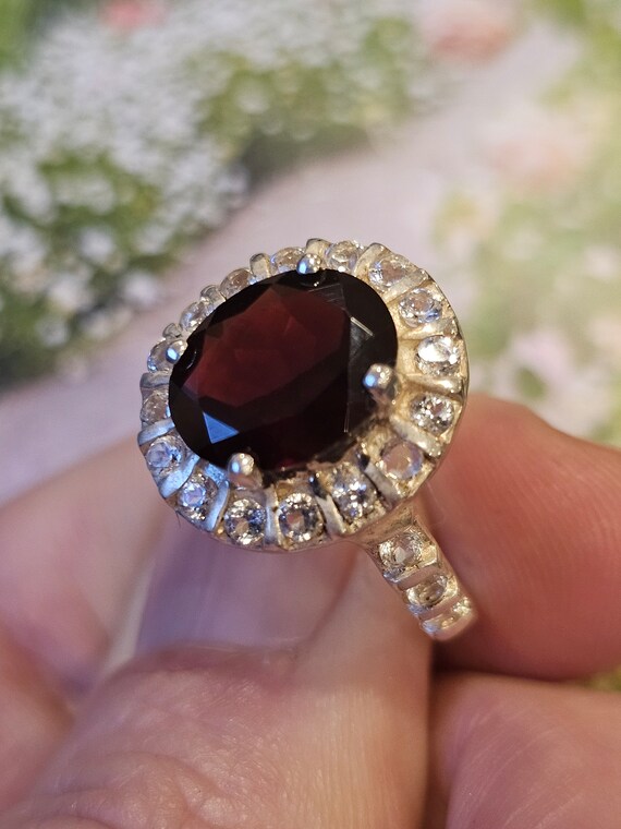 Vintage Garnet Halo Gem