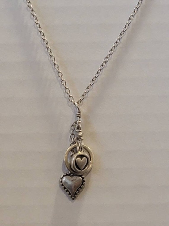 Sterling Silver Peace and Heart necklace