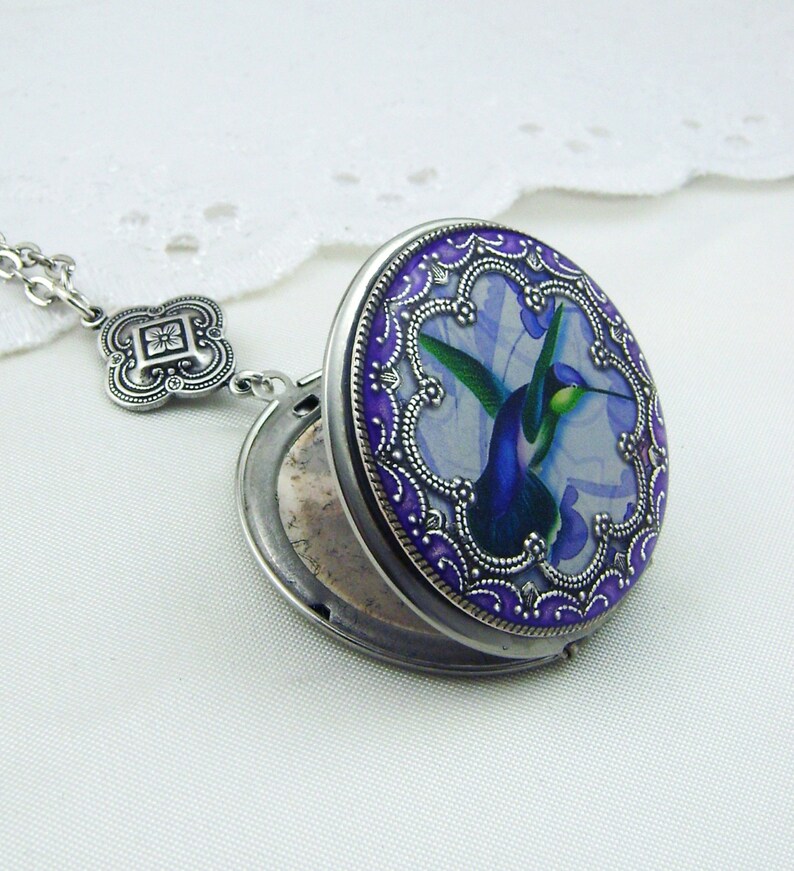 Hummingbird Silver Photo Locket.