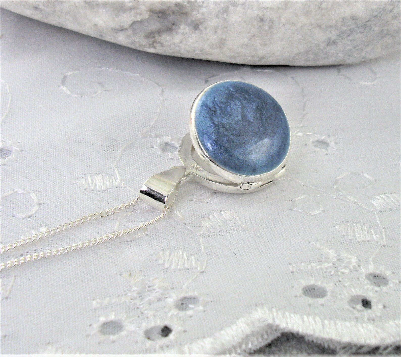 Sterling Silver Enamel Locket Necklace Small Locket. Gift for - Etsy