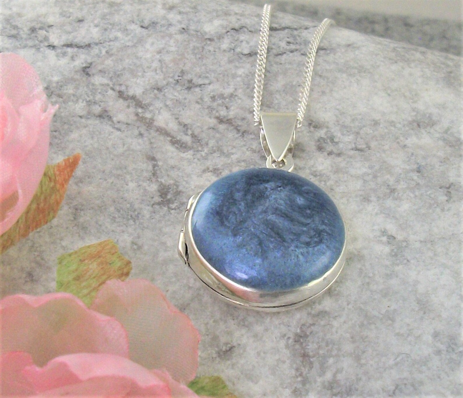 Sterling Silver Enamel Locket Necklace Small Locket. Gift for - Etsy
