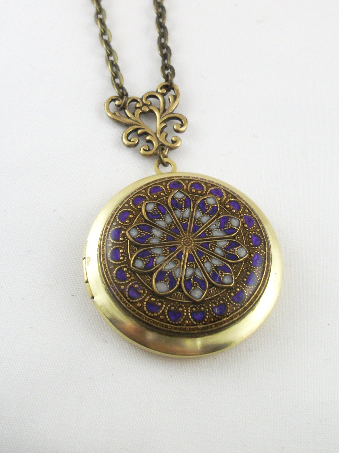 Purple Filigree Locket Necklace. Gift for Women. - Etsy UK