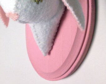 Pink background add-on for faux taxidermy felt animals