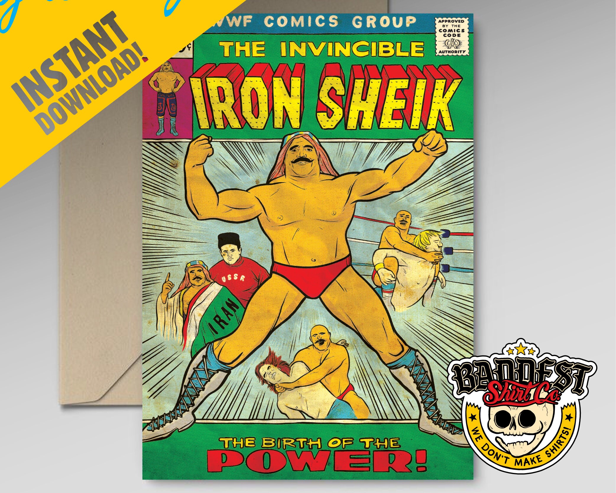 Invincible Iron Sheik Printable Birthday Card by Baddest Shirt Etsy