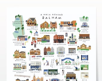 A Walk Around Balham - gicléekunstdruk