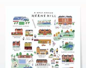 A Walk Around Herne Hill - Giclée Map Art Print