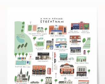 A Walk Around Streatham - Giclée Map Art Print