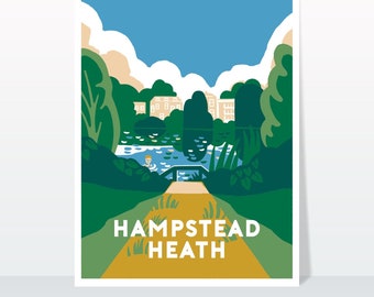 Impresión artística del póster de viaje de Hampstead Heath