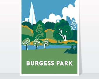 Burgess Park Travel Poster Art Print