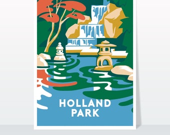 Impresión artística del póster de viaje de Holland Park