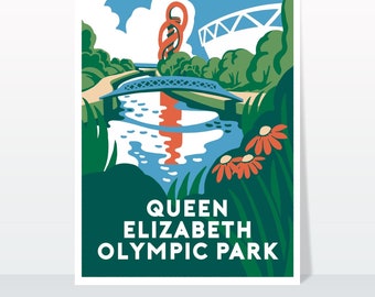 Póster de viaje al Parque Olímpico Reina Isabel