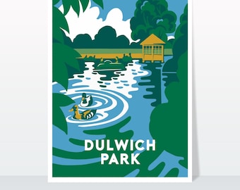 Dulwich Park Travel Poster Art Print