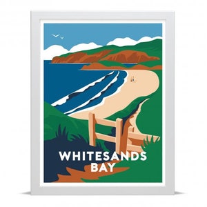 Whitesands Bay Travel Poster Art Print