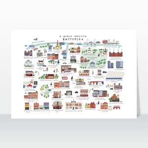 A Walk Around Battersea - Giclée Map Art Print