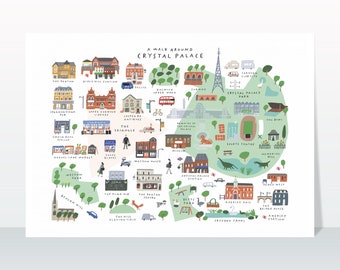 A Walk Around Crystal Palace - Giclée Map Art Print