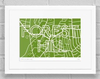 Streets of Forest Hill, London - Limited Edition Giclee Art Poster/Print