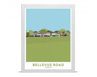 Bellevue Road, London - Travel Poster Art Print