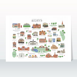 A Walk Around Dulwich - Giclée Map Art Print