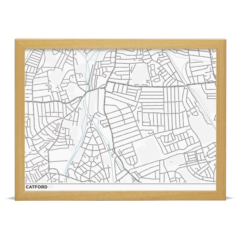 Catforth Map Catford Type Map - Giclée Art Print - Etsy