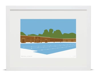 Brockwell Lido Redux, London - Limited Edition Giclée Art Poster/Print