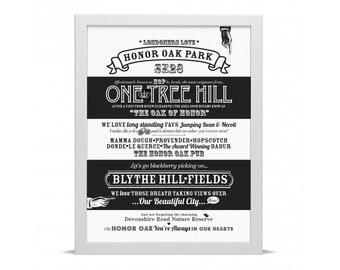 Honor Oak Park Location Facts - Art Print